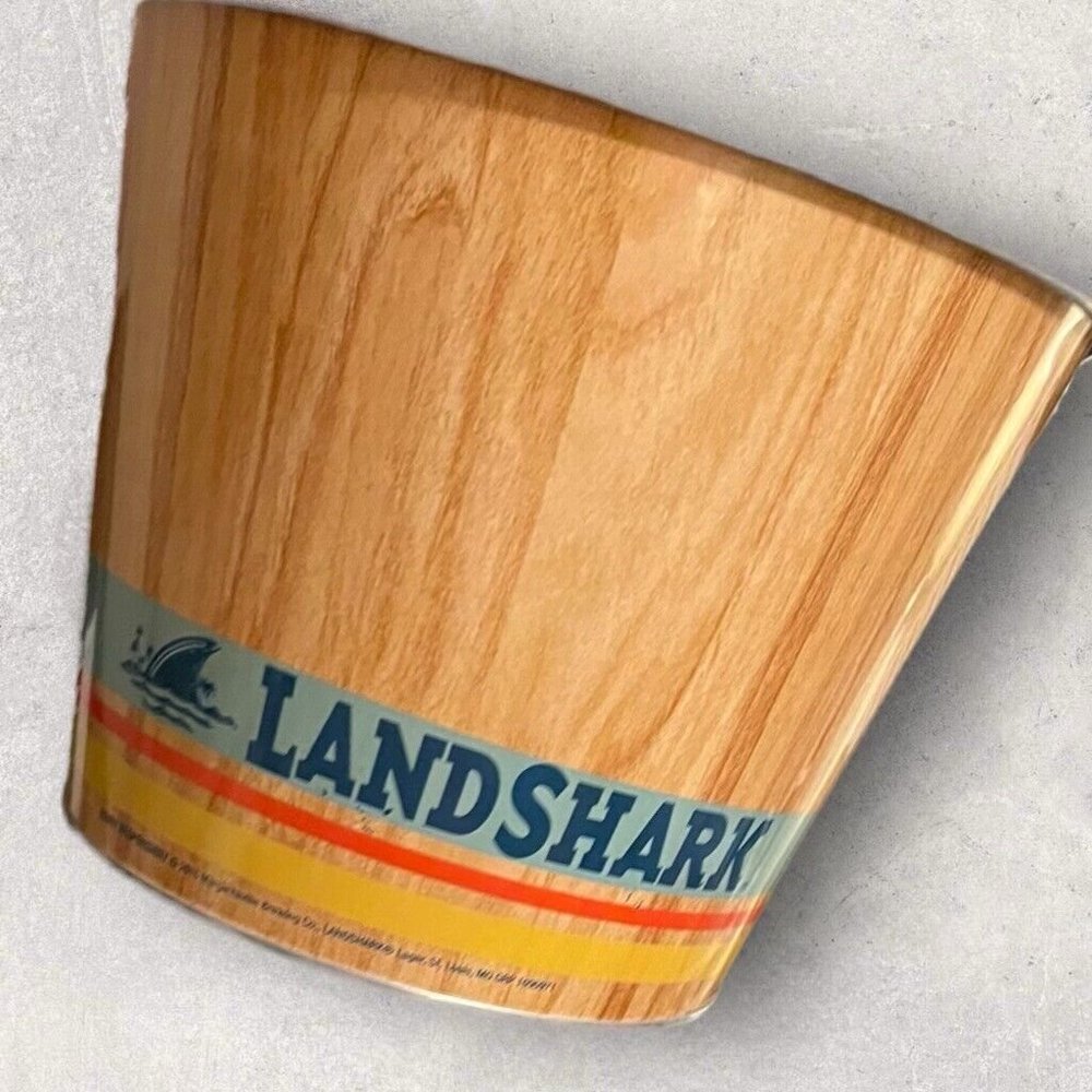 Landshark Beer Bucket Ice Bucket Galvanized Metal Let's Beach